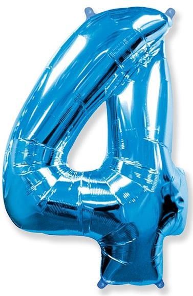 Fóliový balónek číslice 4 modrý 85cm