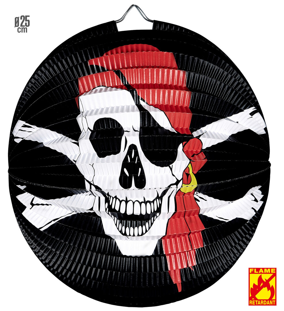 Lampion s pirátskou lebkou