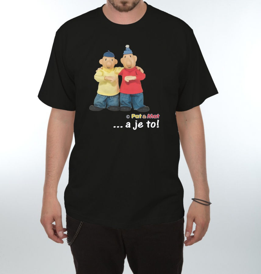 Tričko Pat a Mat (A je to) černé Gesto