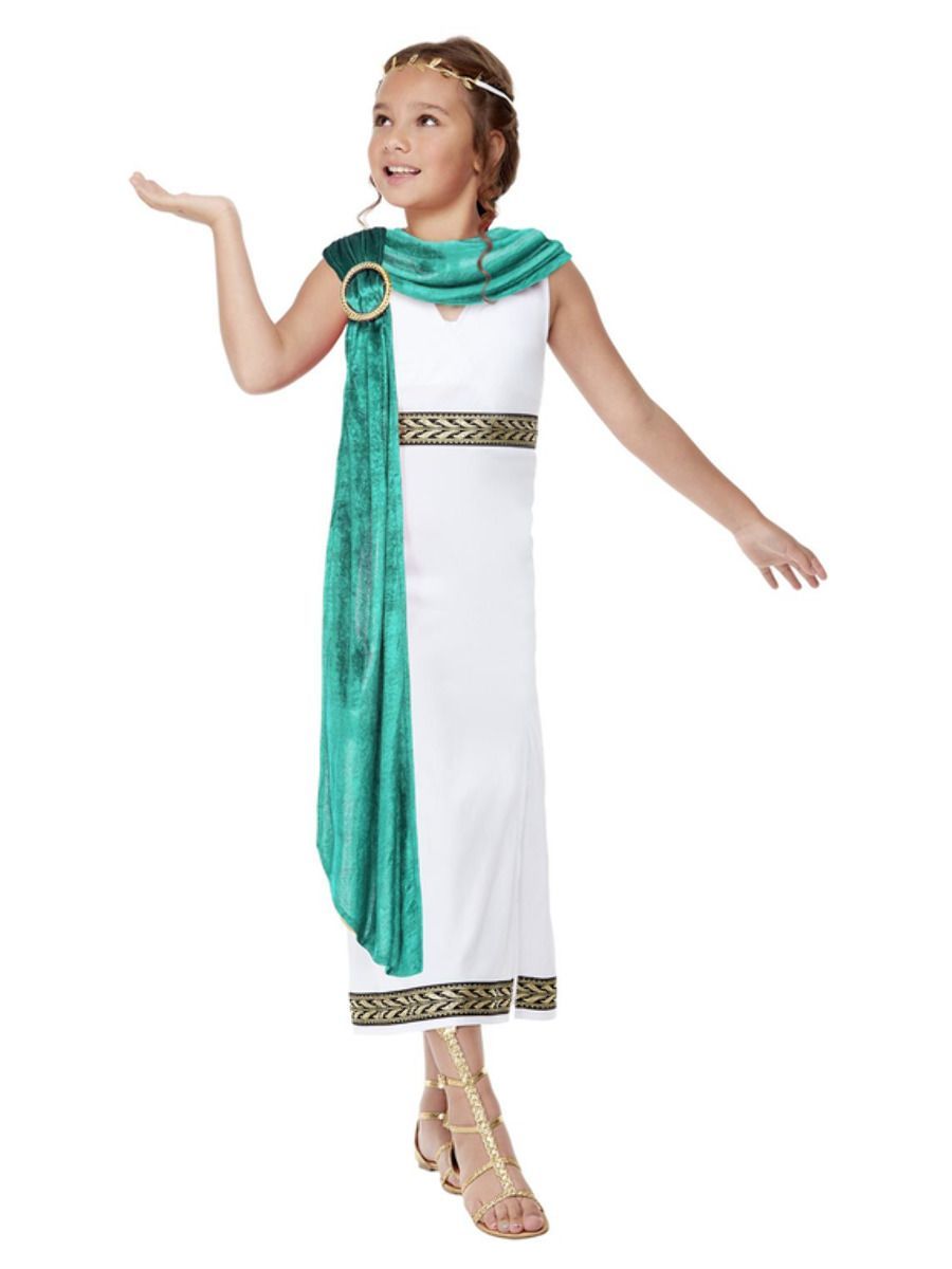 Deluxe Římská princezna dívčí kostým - Pro věk 7-9 let