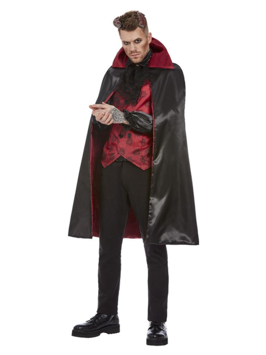 Pánský kostým Ďábel (čert), červeno/černý - L