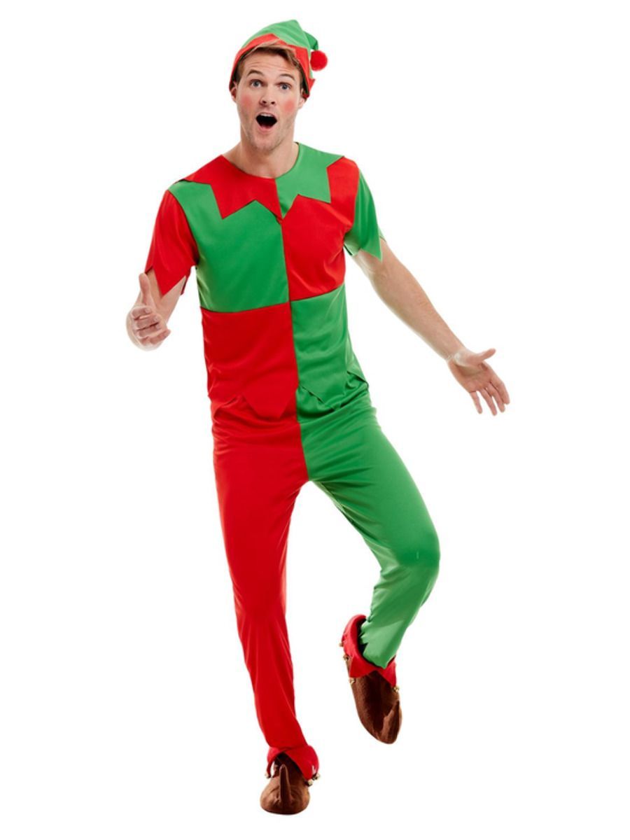 Kostým elfa, zelenočervený - XL