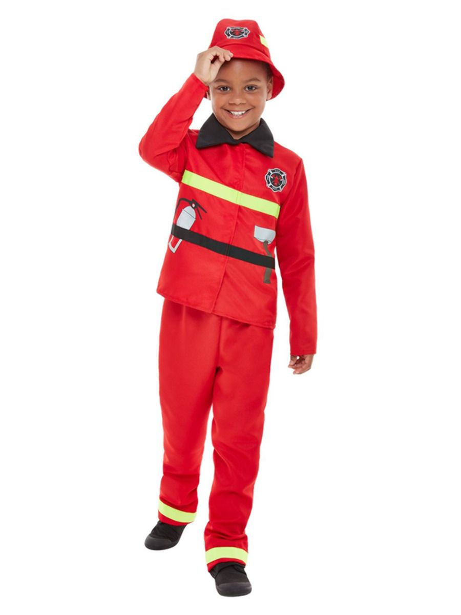 Dětský kostým hasiče, červený - Pro věk 7-9 let