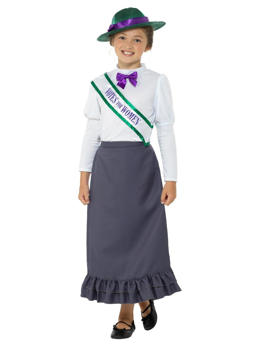 Dětský kostým Viktoriánská Sufražetka - Pro věk 7-9 let