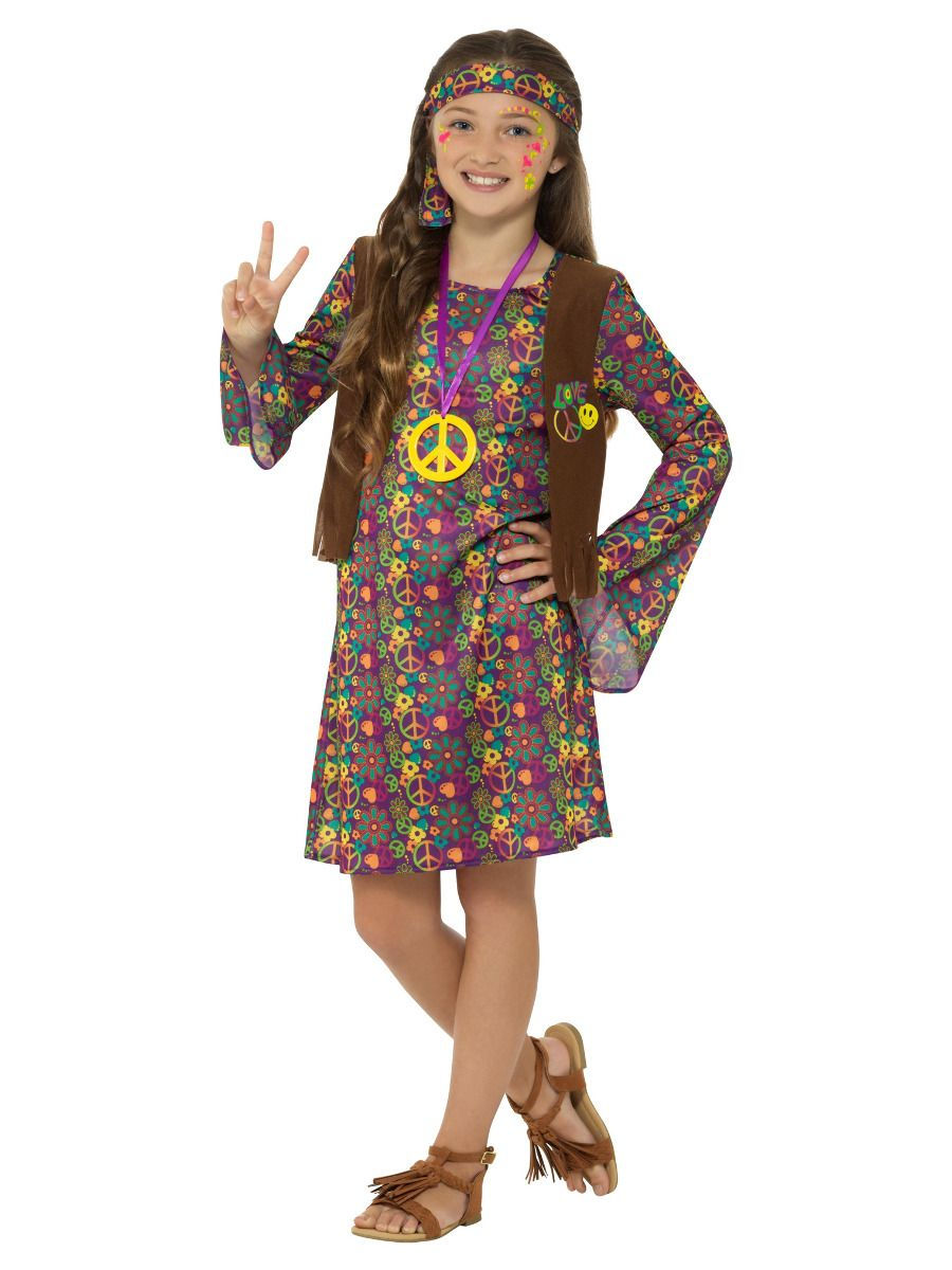 Dívčí hippie kostým - Pro věk 4-6 let