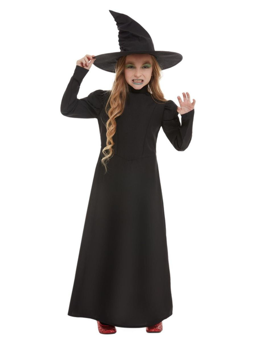Dívčí kostým zlé čarodějnice, černý - Pro věk 10-12 let