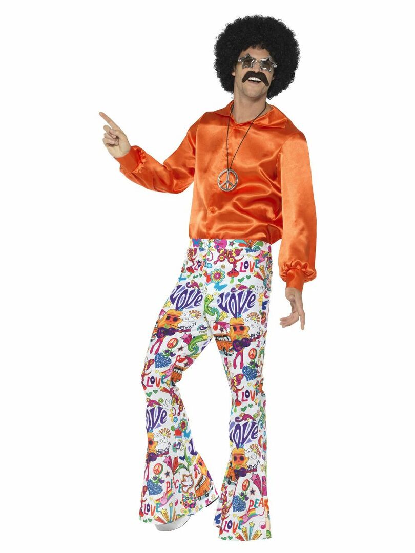 60s Groovy Hippie kalhoty do zvonu - XL