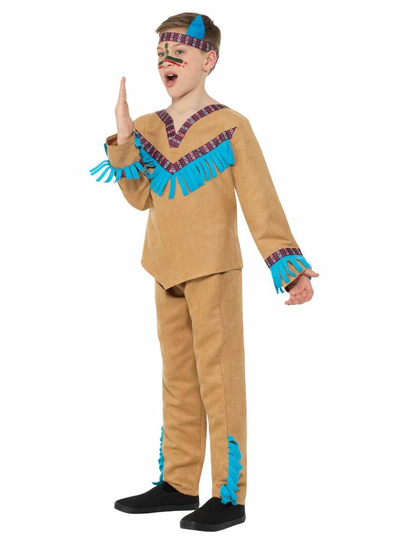 Chlapecký kostým Indián hnědý - pro věk 10-12 let