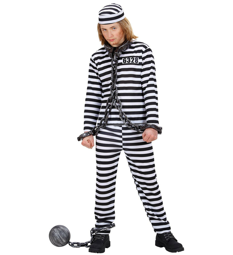 Dětský kostým vězeň s číslem - Pro věk 11-13 let