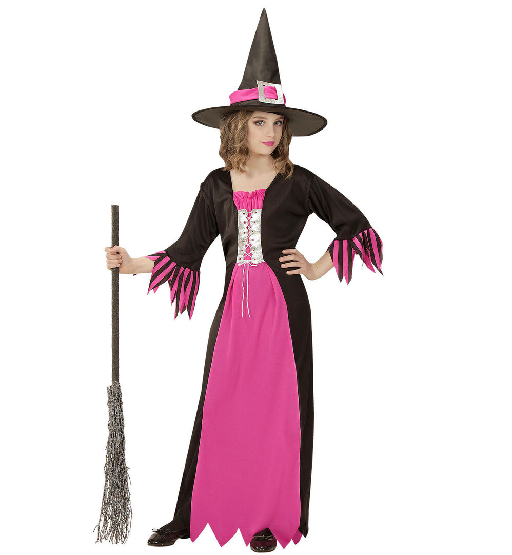 Dívčí kostým čarodějnice, růžová - Pro věk 4-5 let