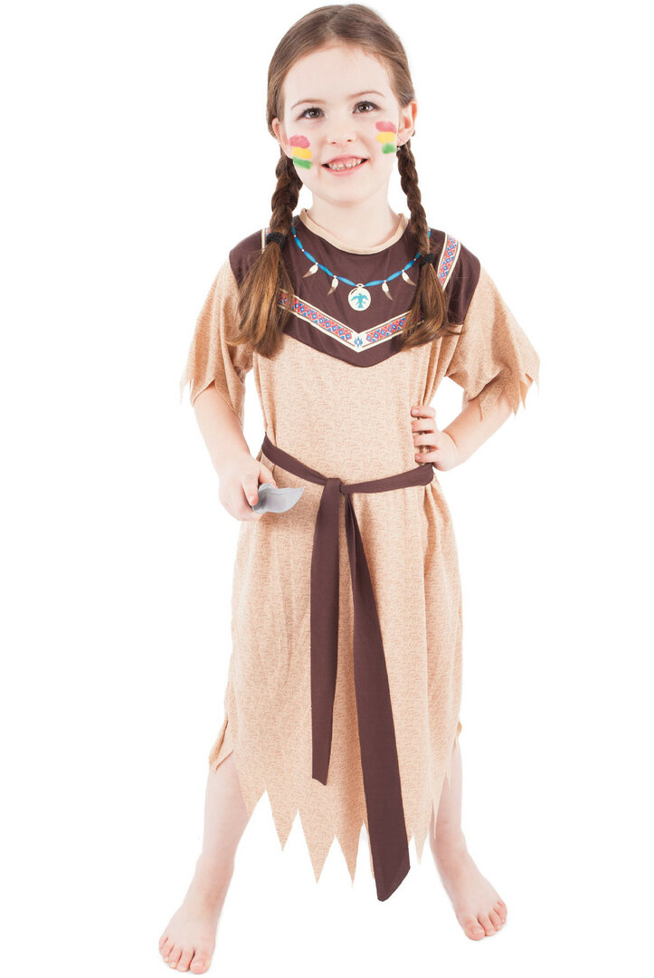 Dívčí kostým indiánka s páskem - Pro věk 6-8 let