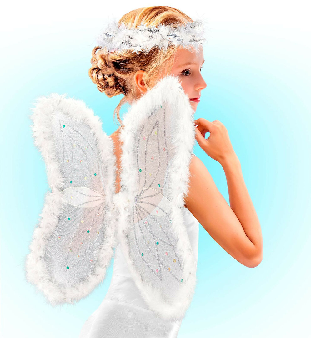 Dívčí andělská sada (ohebná křídla, svatozář)