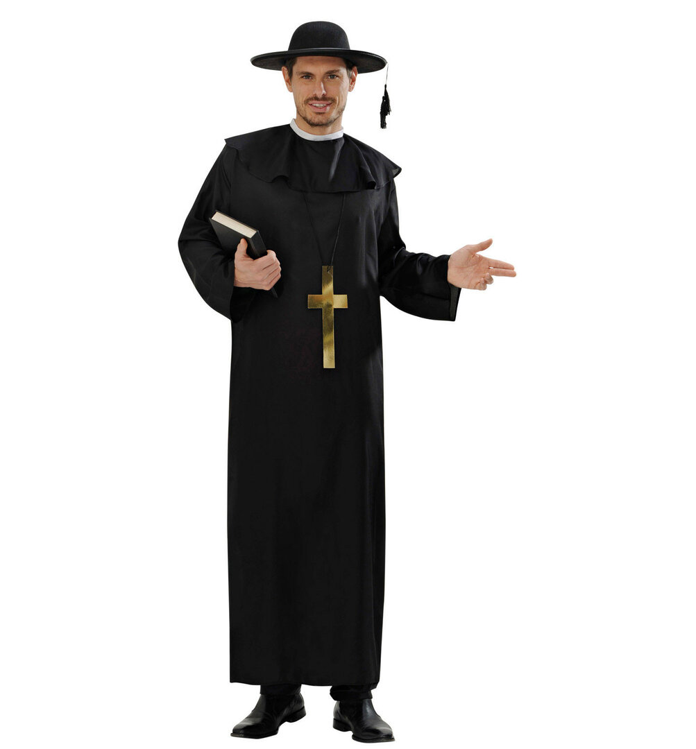 Pánský kostým kněz s křížem - Velikost M
