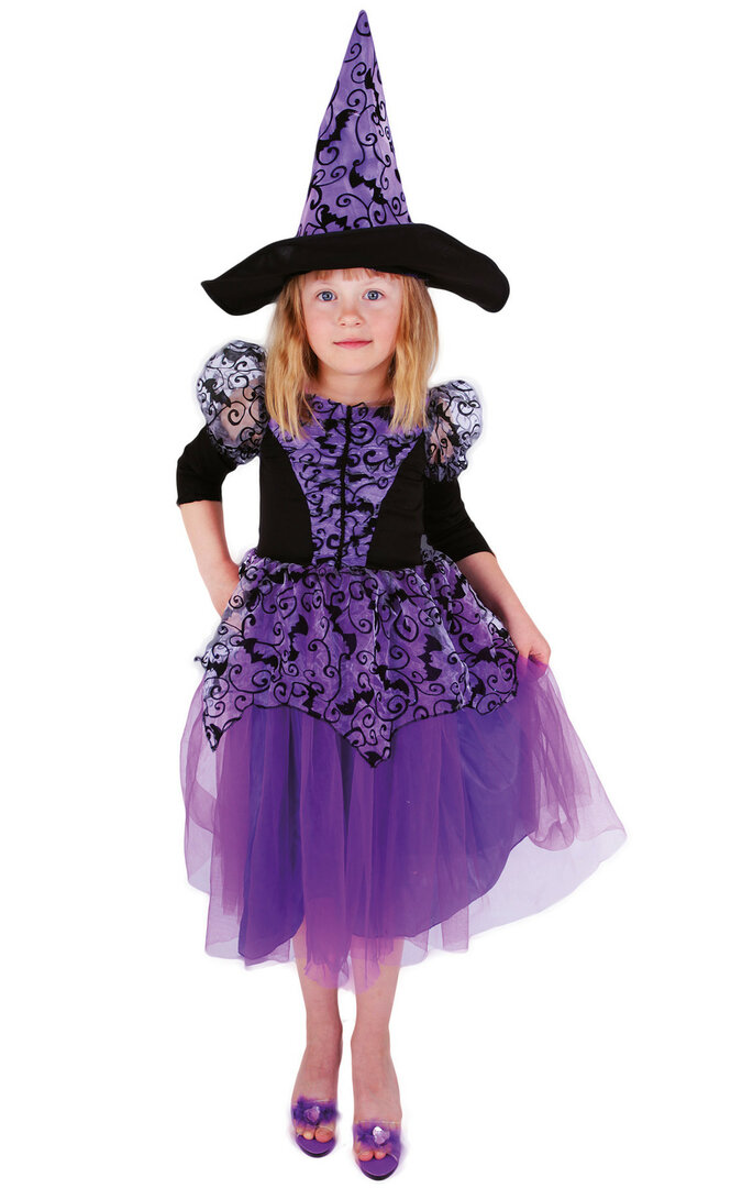 Dětský kostým čarodějnice fialová (e-obal) - Pro věk 6-8 let