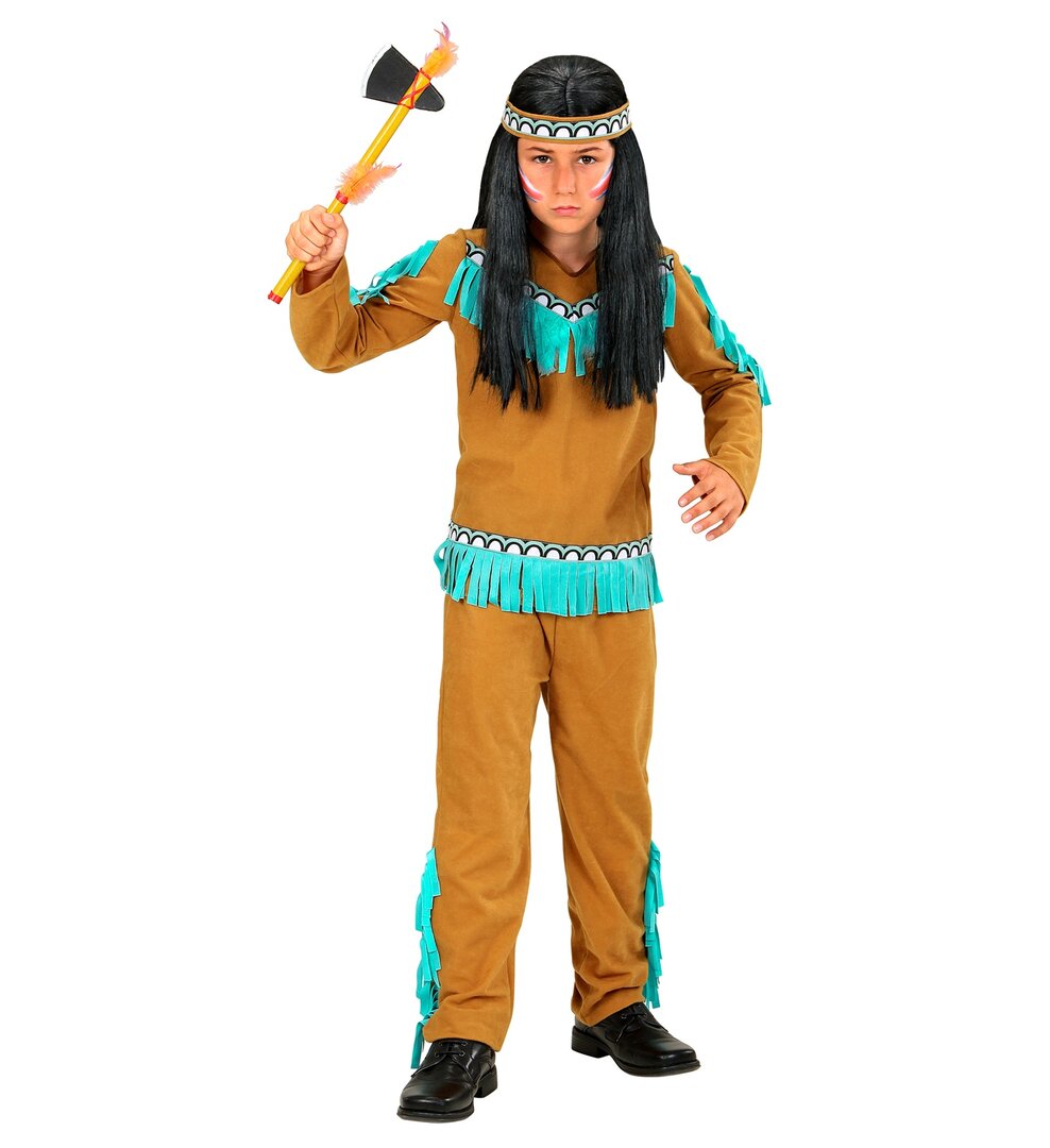 Dětský kostým indián s čelenkou - Pro věk 11-13 let (158cm)