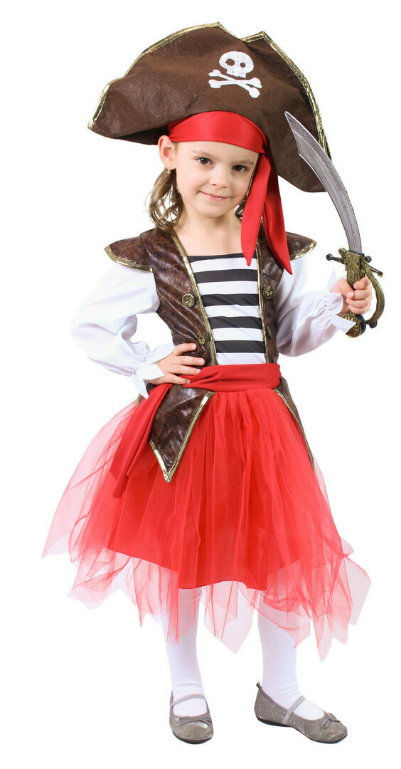 Dětský kostým pirátka se sukní - Pro věk 6-8 let