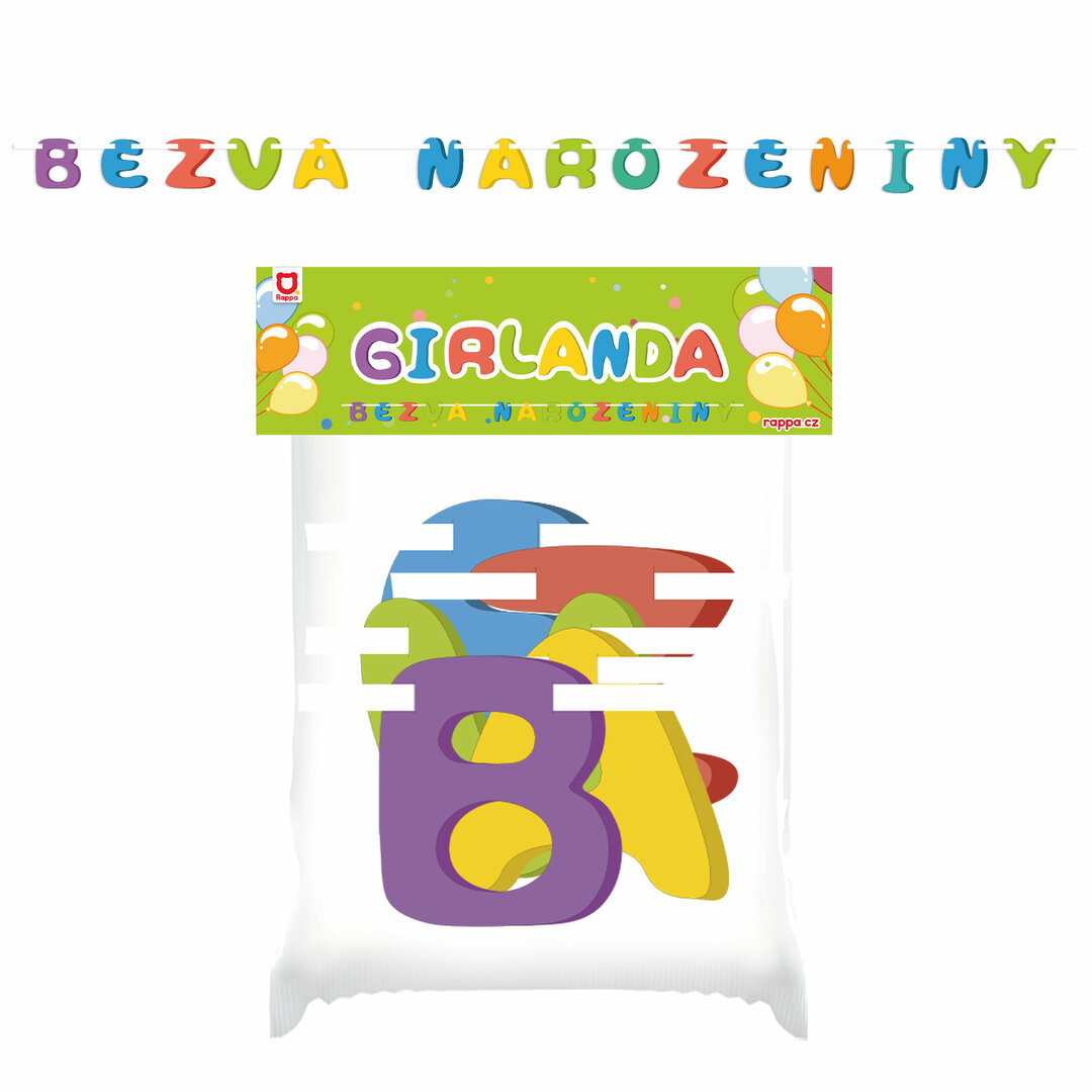 Girlanda papírová BEZVA NAROZENINY