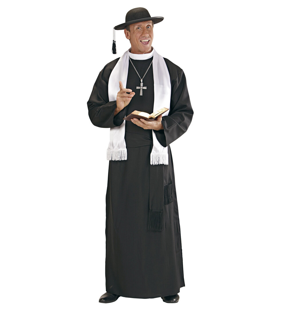 Pánský kostým kněz, černý. - Velikost XL