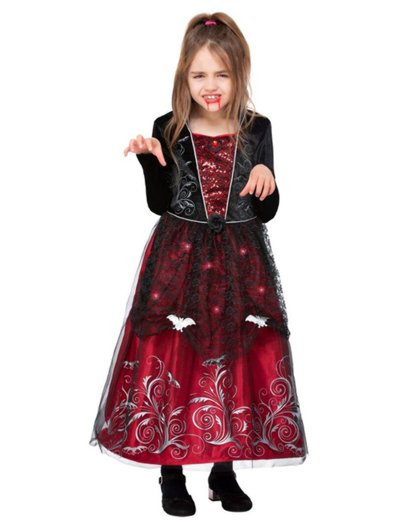 Dívčí upíří kostým deluxe, svítící - Pro věk 4-6 let
