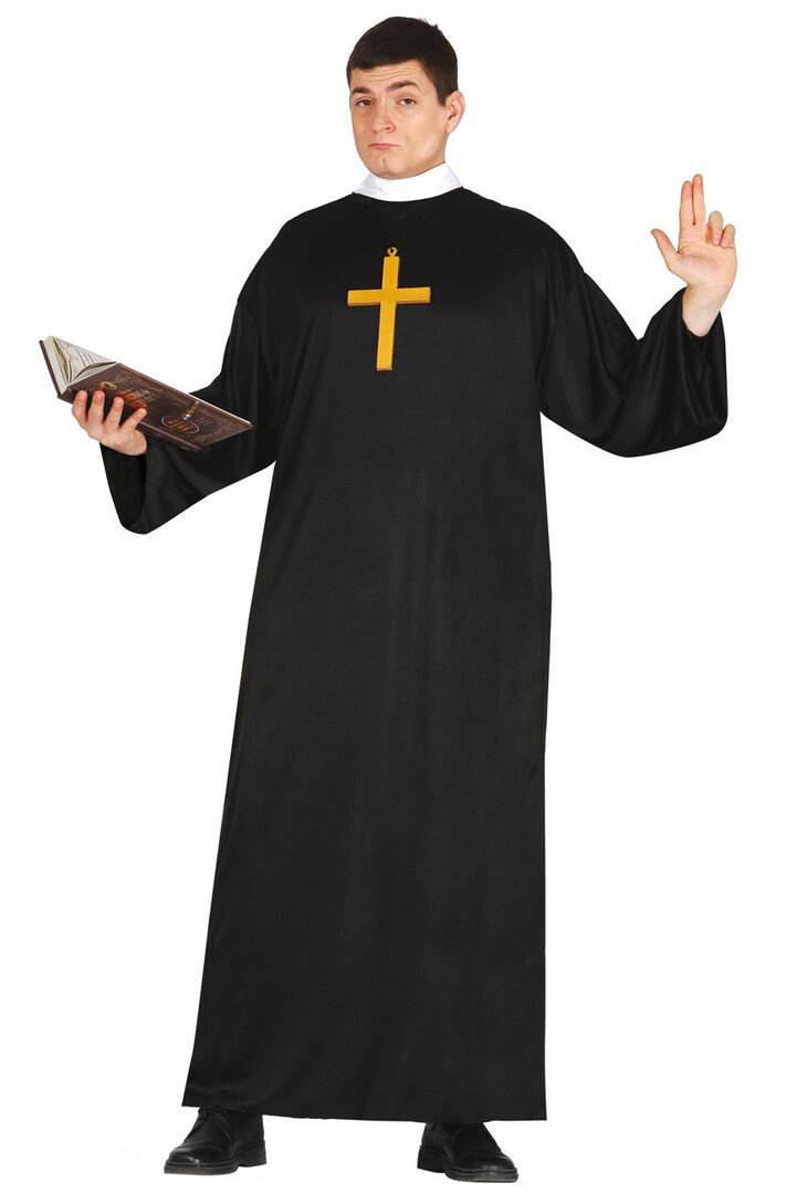 Pánský černý kostým, kněz - M
