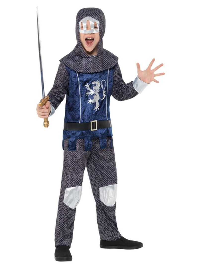 Chlapecký kostým středověký rytíř, modrý - Pro věk 7-9 let