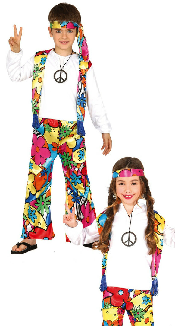 Dětský kostým hippie s čelenkou - Pro věk 7-9 let