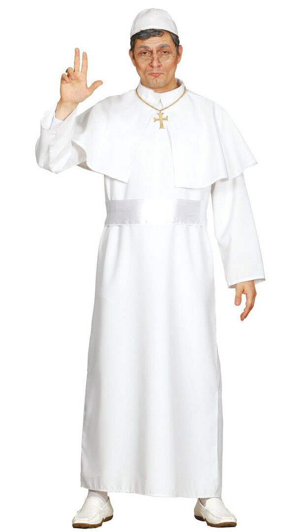 Pánský bílý kostým papež - M