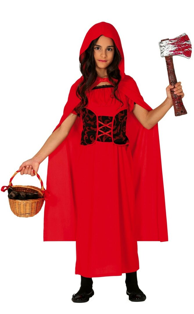 Dívčí kostým Temná Červená Karkulka - Pro věk 7-9 let