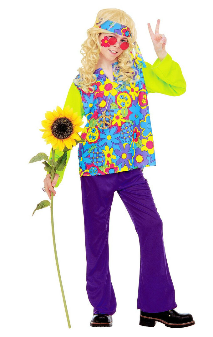 Dětský květinový kostým hippie - Pro věk 5-7 let