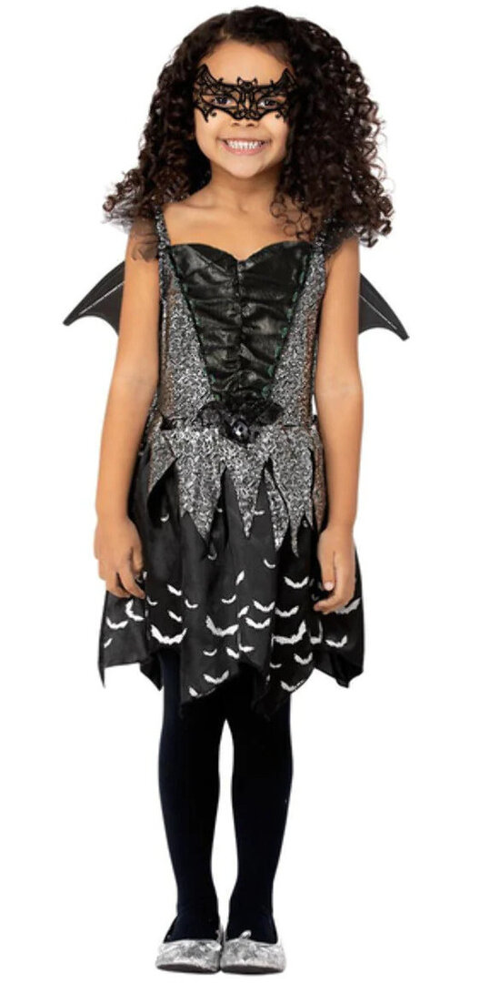 Dívčí kostým netopýr s křídly - Pro věk 7-9 let