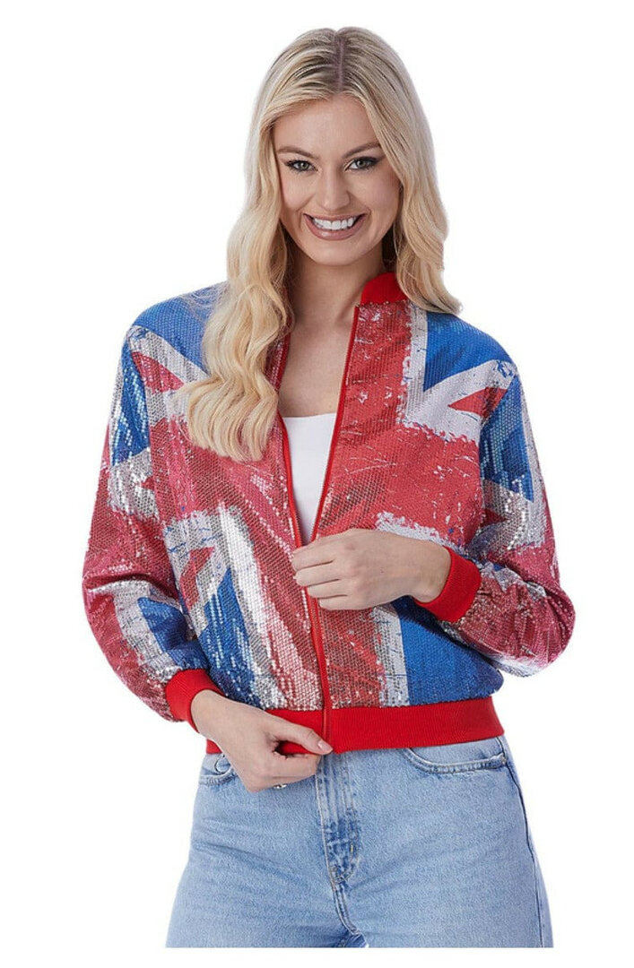 Dámská bunda s potiskem vlajky Velké Británie - XS