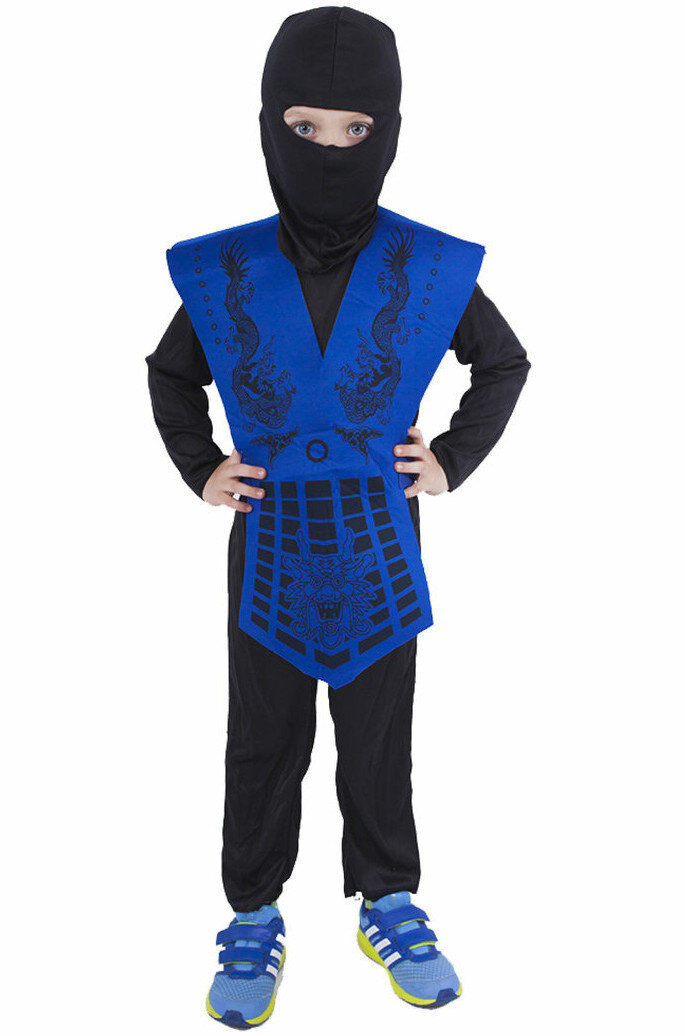 Dětský kostým modrý ninja - Pro věk 6-8 let