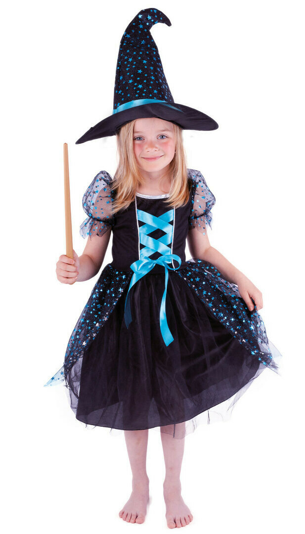 Dětský kostým čarodějnice Agáta/Halloween e-obal - Pro věk 6-8 let