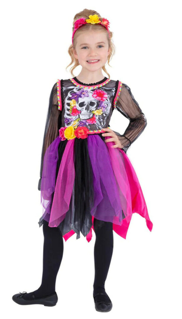 Dívčí kostým Den mrtvých - Pro věk 10-12 let