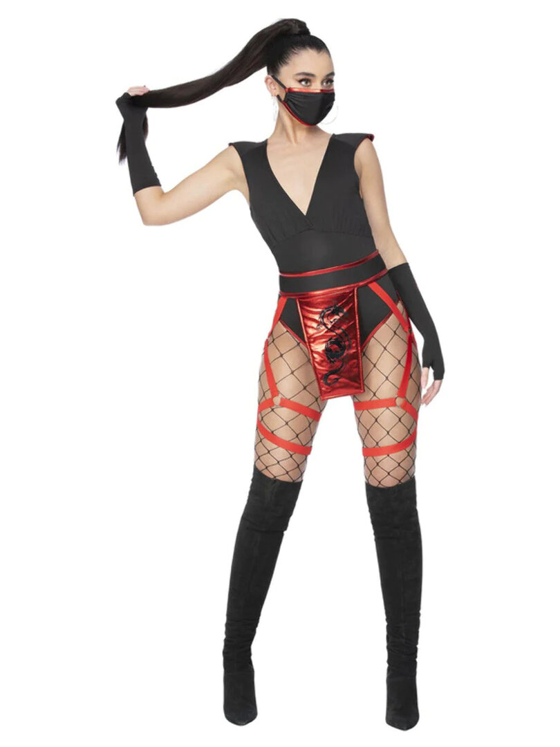 Dámský kostým ninja, černý - XS