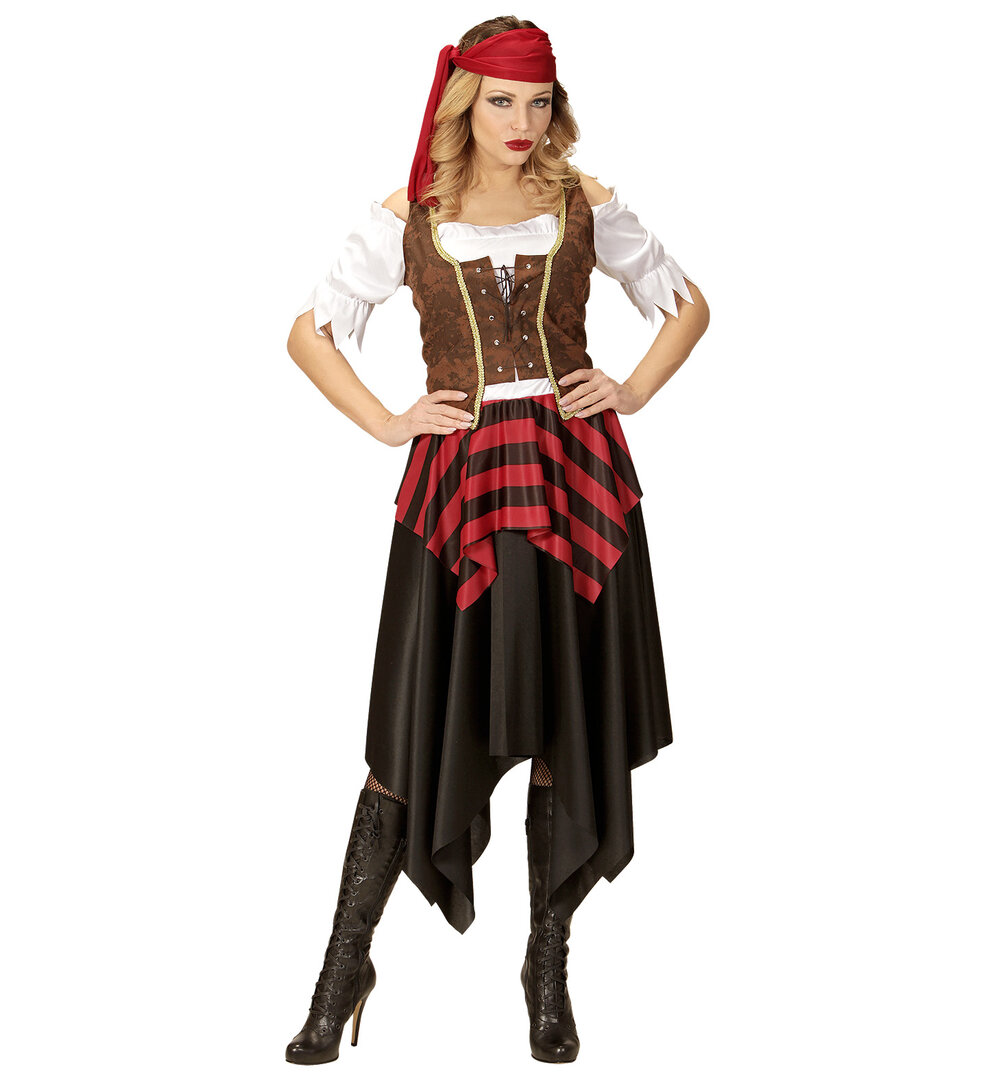 Dámský kostým pirátka s dlouhou sukní - XS