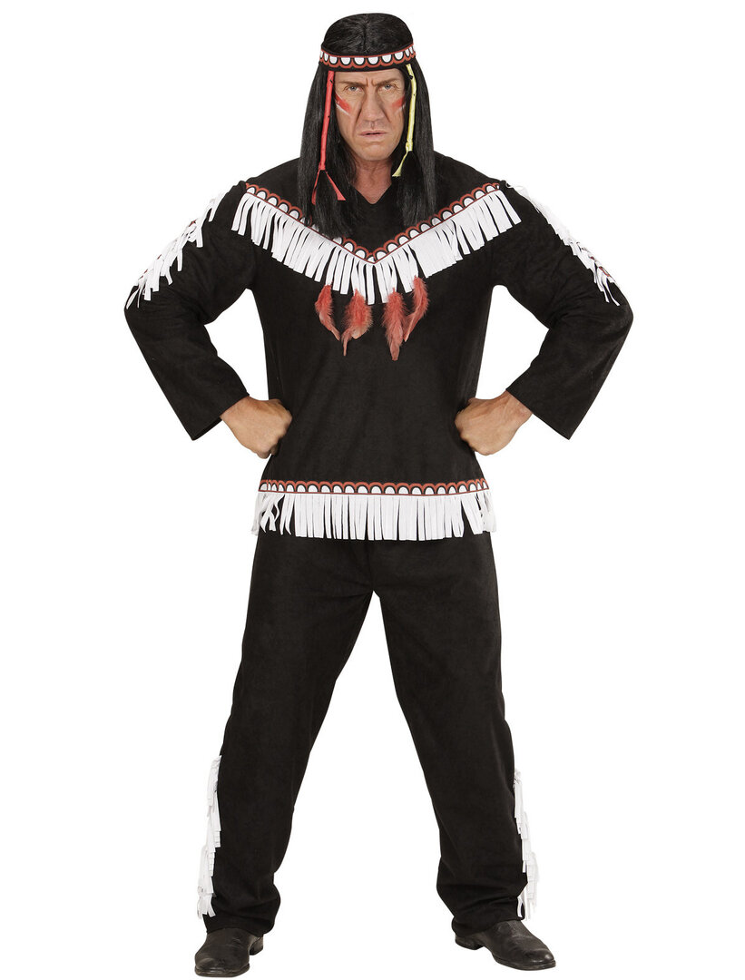 Pánský kostým černý indián - XL