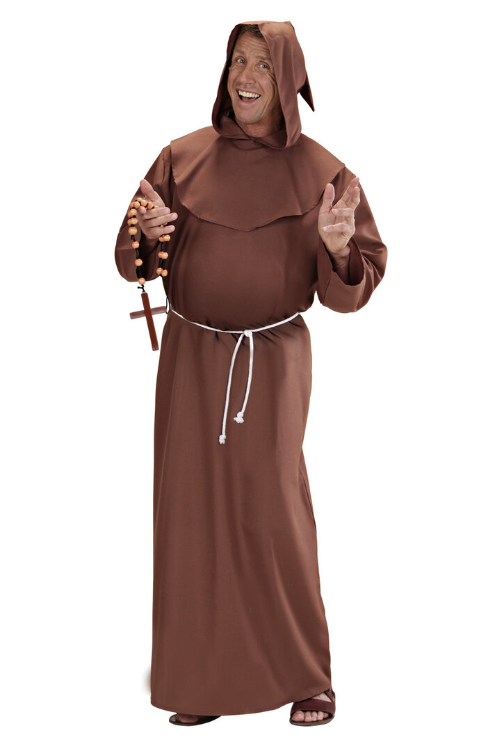 Pánský kostým kapucínský mnich, hnědý - L