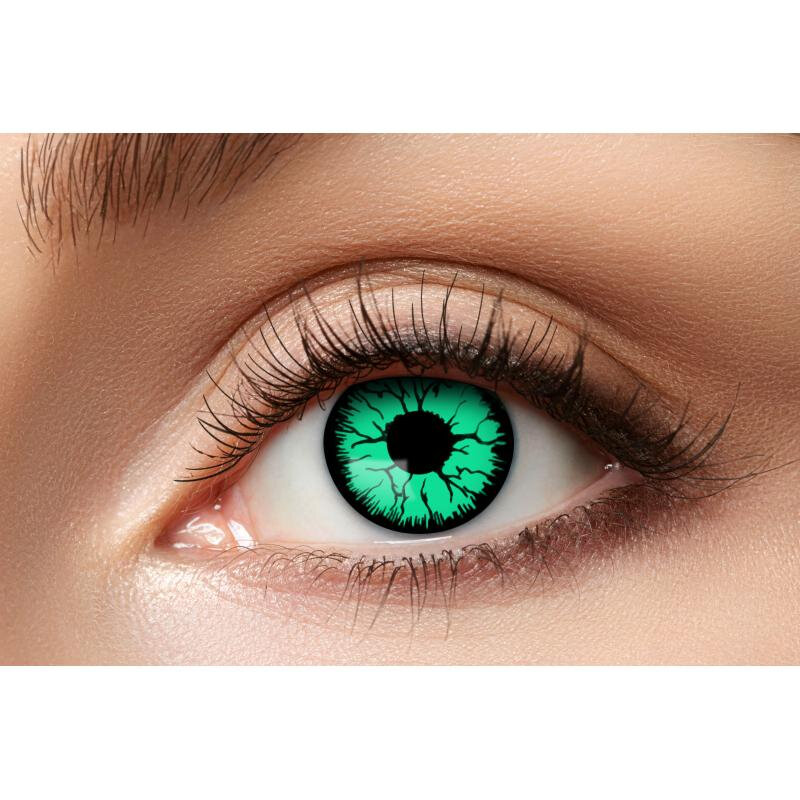 Certifikované týdenní barevné kontaktní čočky nedioptrické, zelené monstrum 84095241.W31