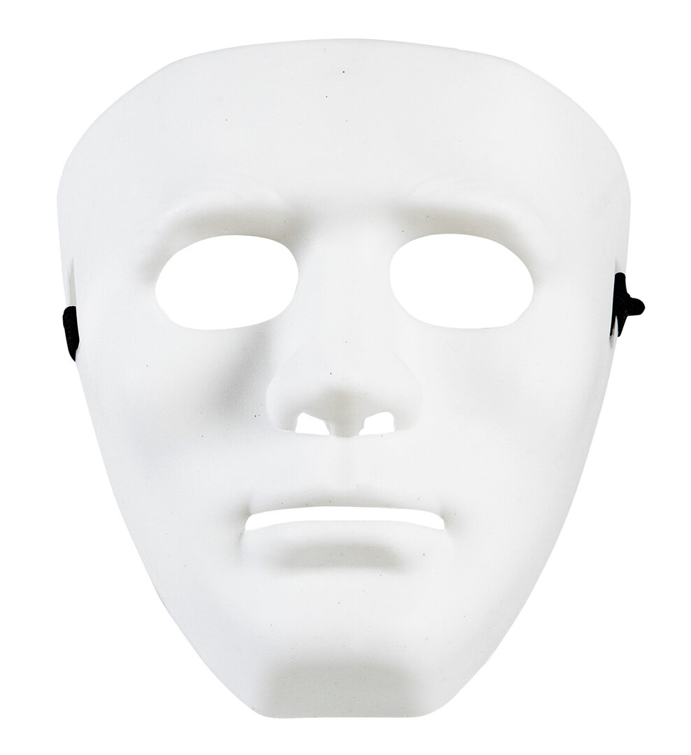 Anonymní maska (různé barvy) - Bílá