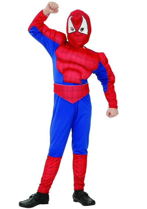 Chlapecký kostým Spiderman se svaly - Pro věk 9-10 let