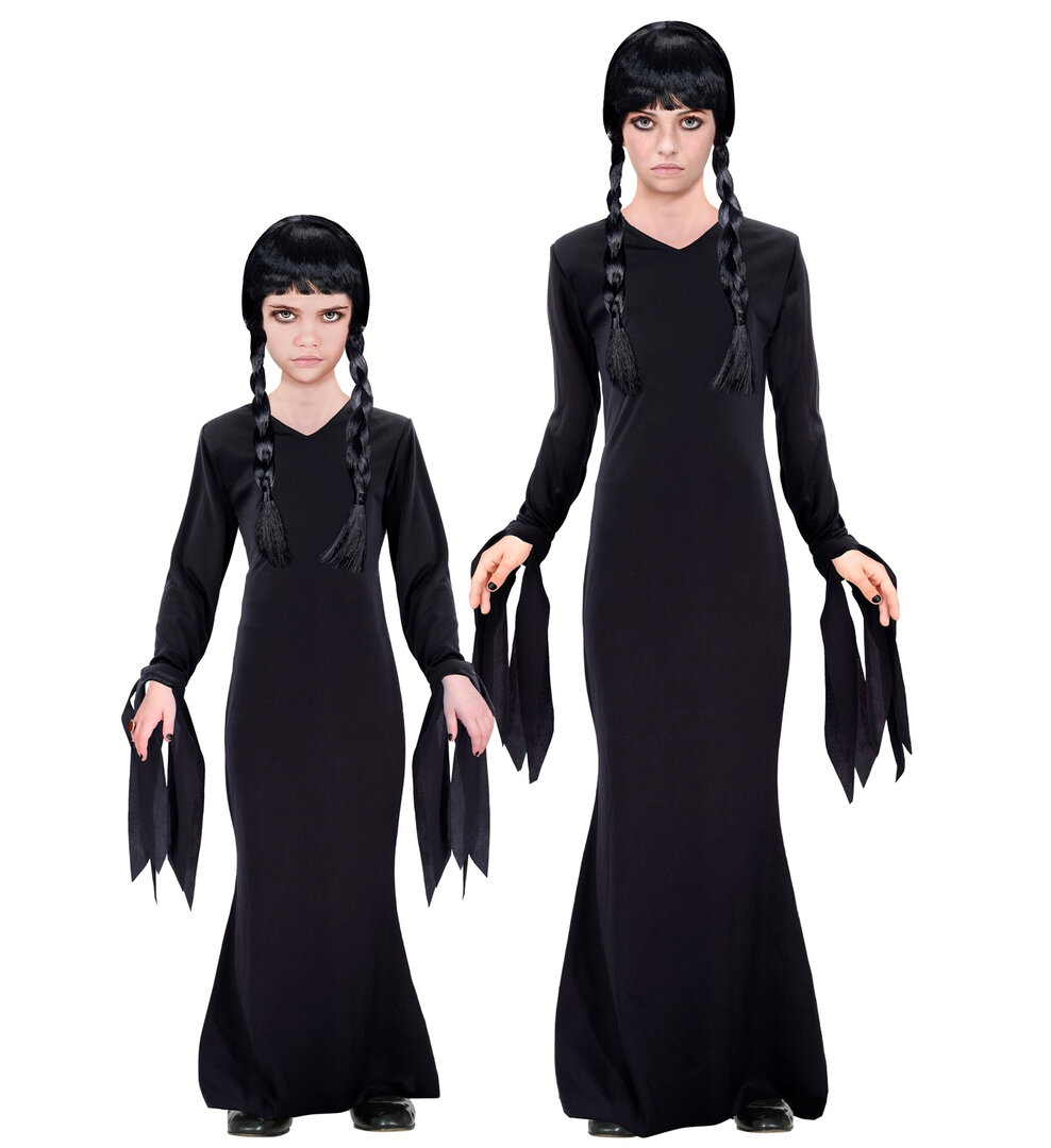 Dívčí dlouhé šaty Wednesday Addams - Pro věk 14-16 let