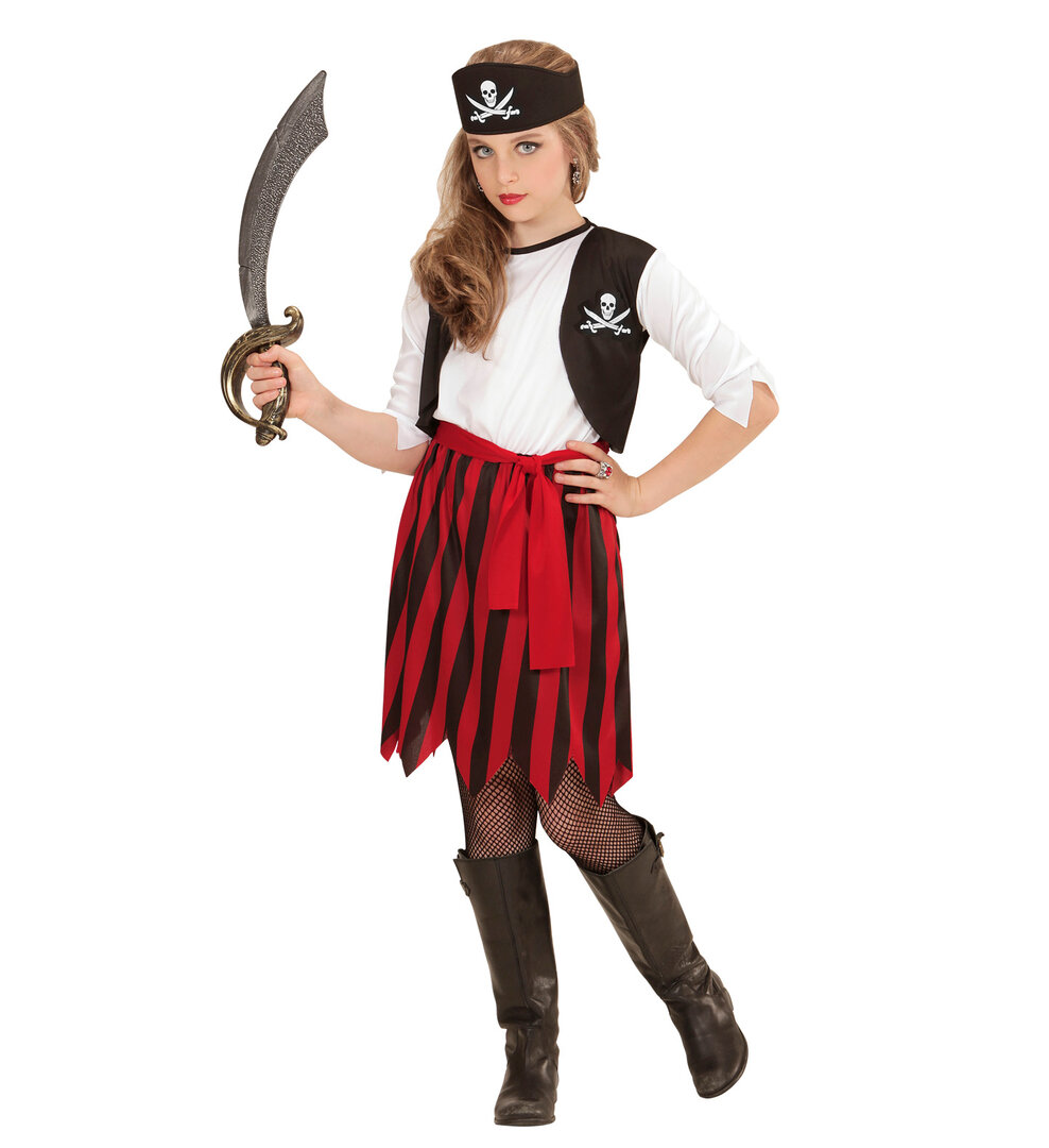 Dívčí kostým pirátská dívka se sukní - Pro věk 8-10 let