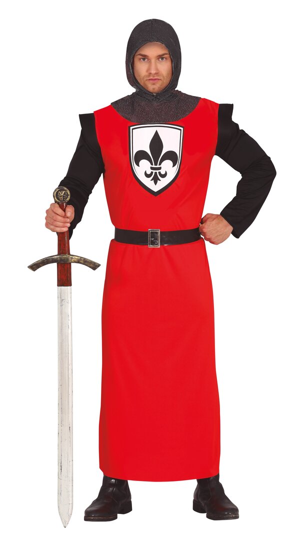 Pánský kostým rytíř, červený - M