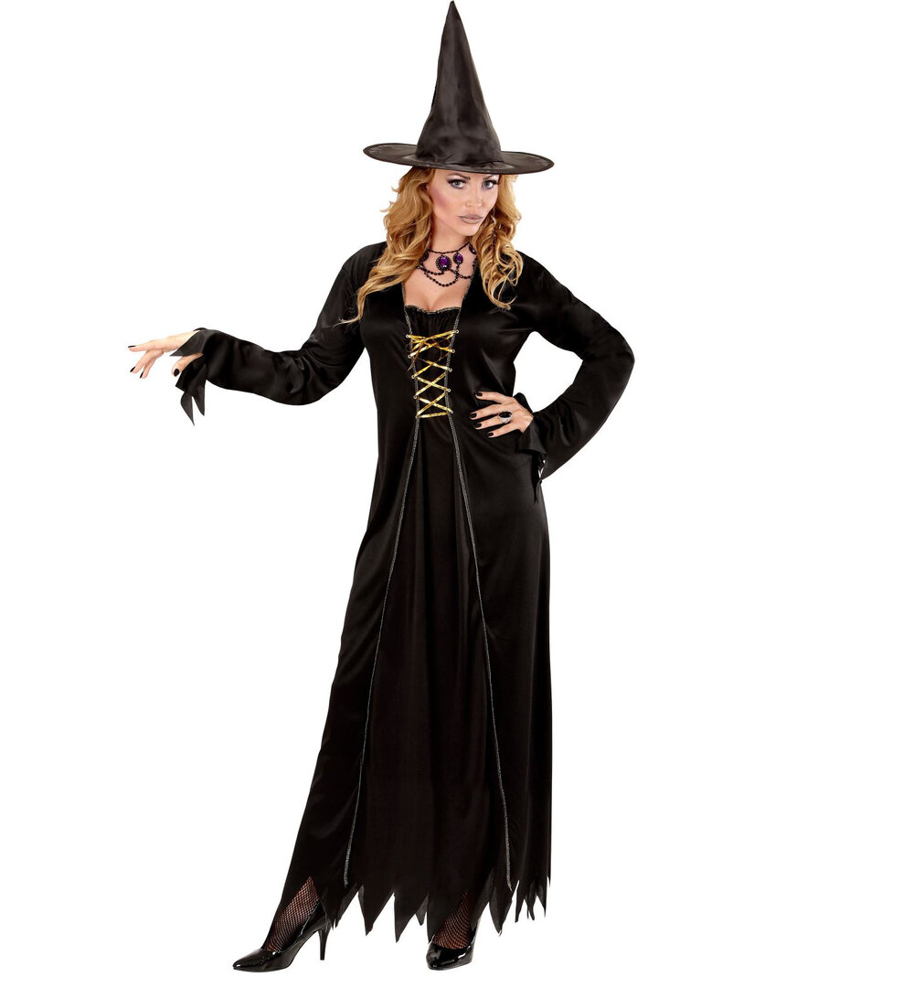 Dámský kostým čarodějnice, (černý) - XL
