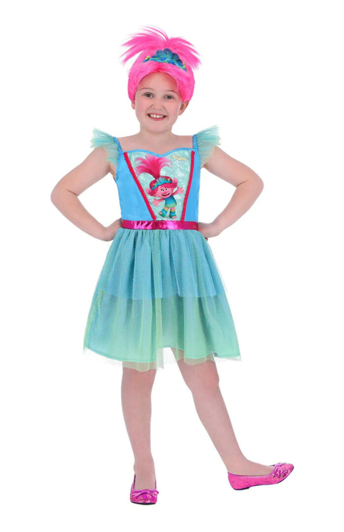 Dívčí kostým Poppy (Trollové) - Pro věk 4-6 let