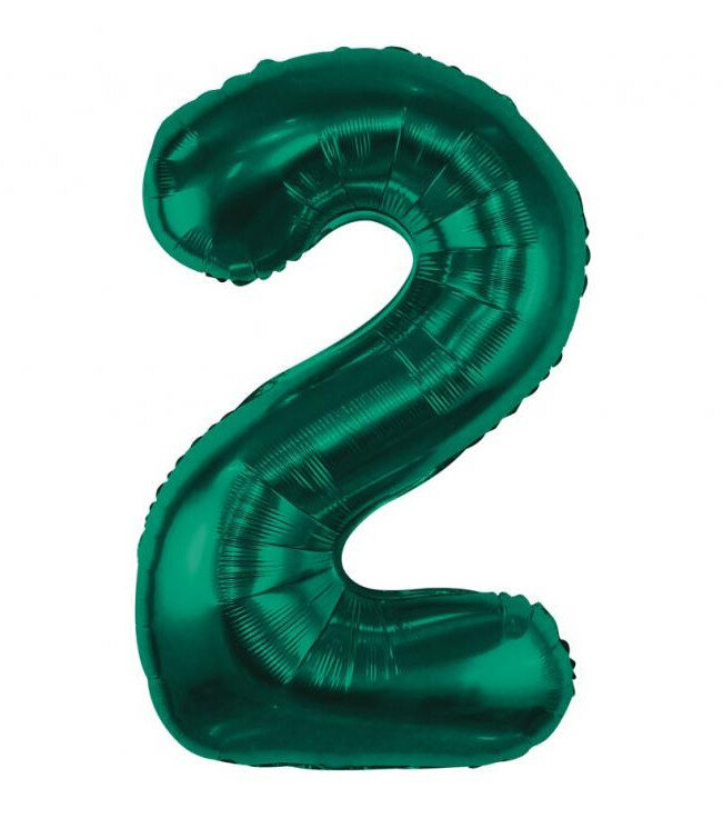 Fóliový balónek číslice 2 zelený, 85 cm