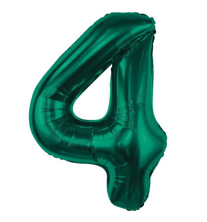 Fóliový balónek číslice 4 zelený, 85 cm