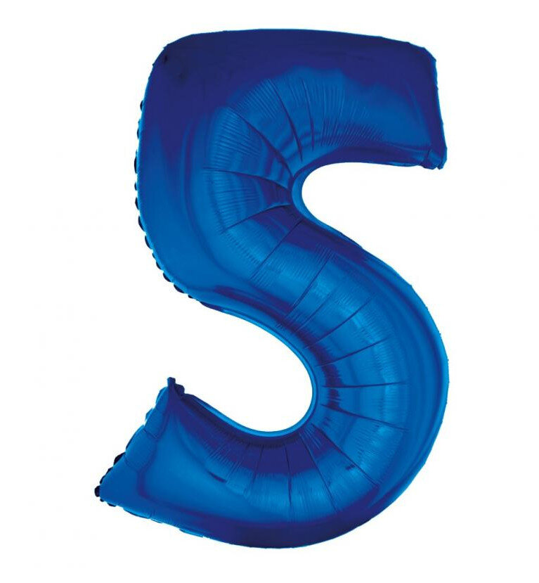 Fóliový balónek číslice 5 modrý, 92 cm