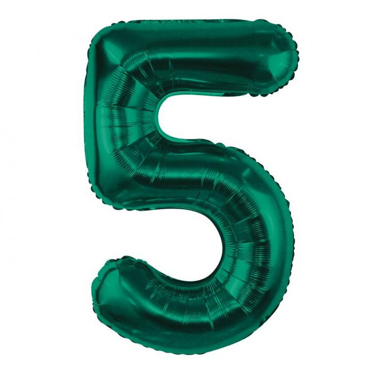 Fóliový balónek číslice 5 zelený, 85 cm